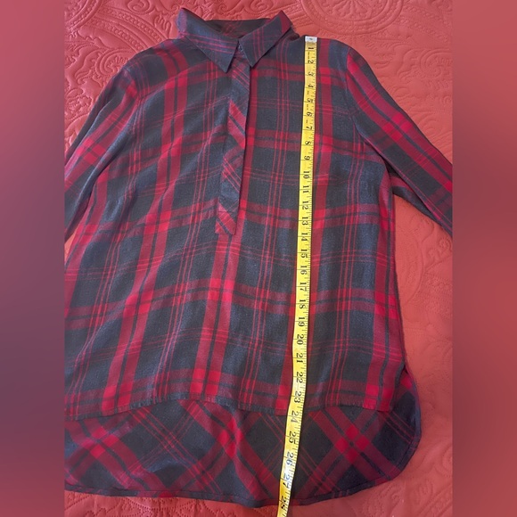 🛍️ 3 For $10 🛍️ CAbi #3587 Cunningham Plaid Popover Red Gray, Size M - Picture 8 of 8